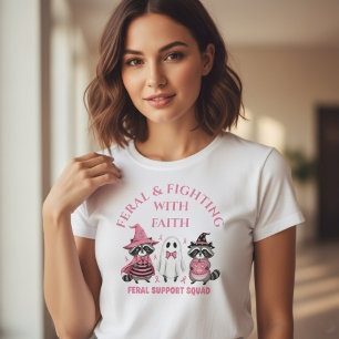 Camiseta Salvaje & Luchando con Fe Apoyo contra el Cáncer d