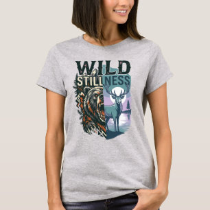 Camiseta Salvaje Quietud Grizzly y Ciervo Wilderne