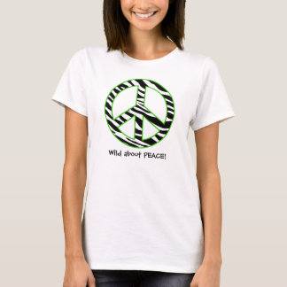 Camiseta Salvaje sobre blanco del negro del verde de la