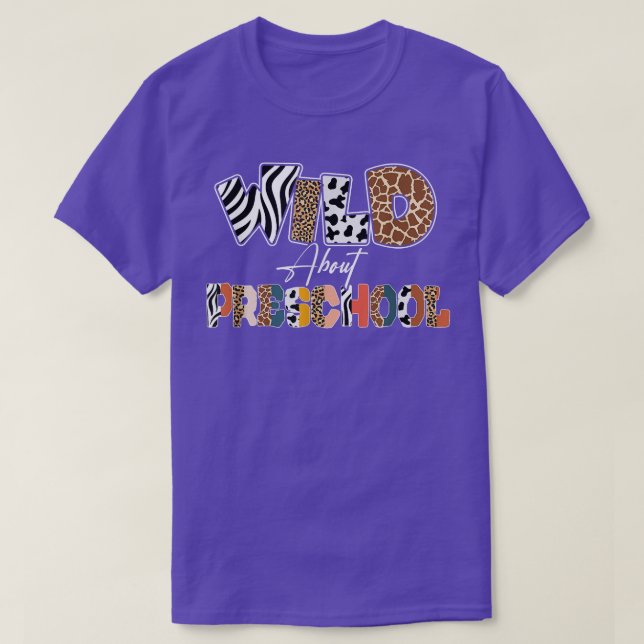 Camiseta Salvaje sobre el preescolar de vuelta al leopardo  (Diseño del anverso)