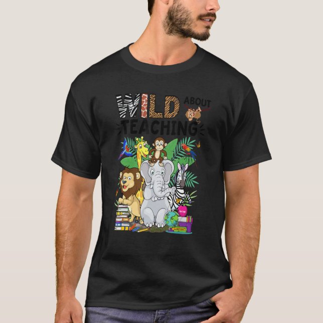 Camiseta Salvaje sobre enseñar a animales de la selva de Sa (Anverso)