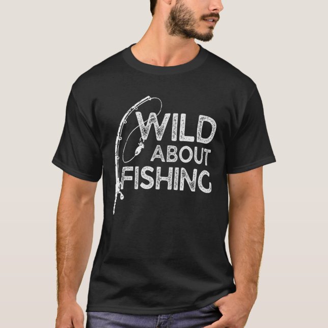Camiseta Salvaje sobre la pesca de peces de carne divertida (Anverso)