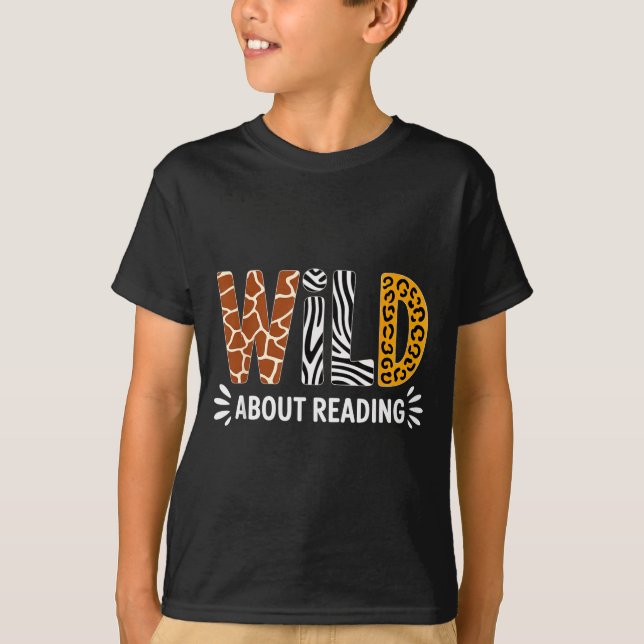 Camiseta Salvaje sobre libro de lectura de animales libro i (Anverso)