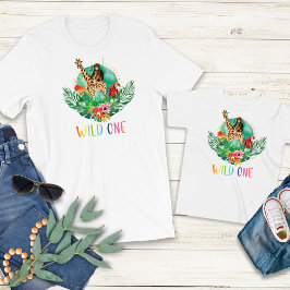 Camiseta Salvaje Una Jungla Safari Animales Acuarela Modern