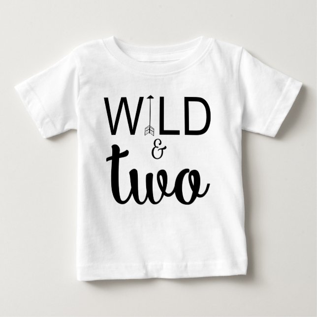 Camiseta salvaje y dos flechas de segundo cumpleañ (Anverso)