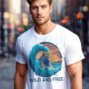 Camiseta Salvaje y libre: El épico salto del tigre al mar