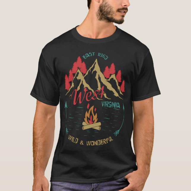 Camiseta Salvaje Y Maravillosa Virginia Occidental (Anverso)