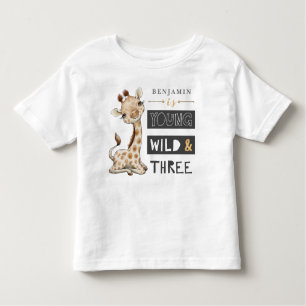 Camiseta salvaje y Safari de tres cumpleaños