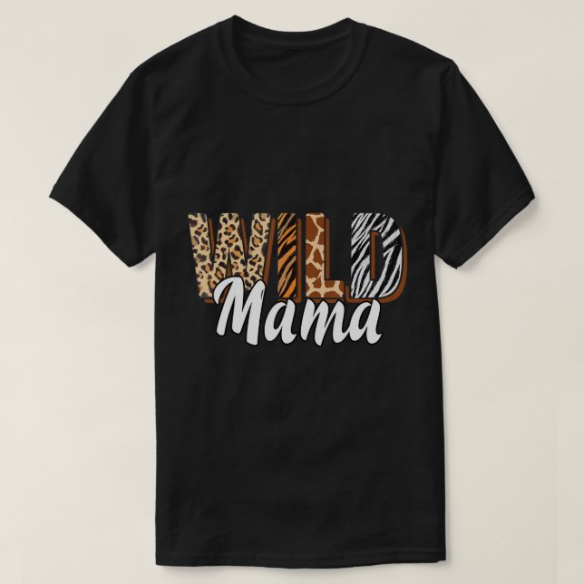 Camiseta Salvaje zoológico Mama Nació Dos es la jungla salv (Diseño del anverso)