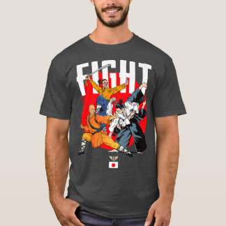 Camiseta Salvajes Samurai Kung Fu Hombres luchando contra l
