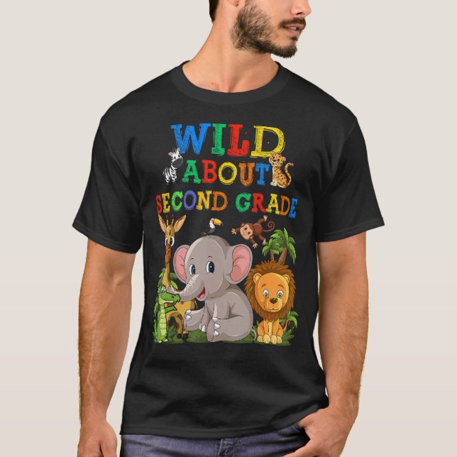 Camiseta Salvajes sobre animales de Safari de segundo grado (Anverso)