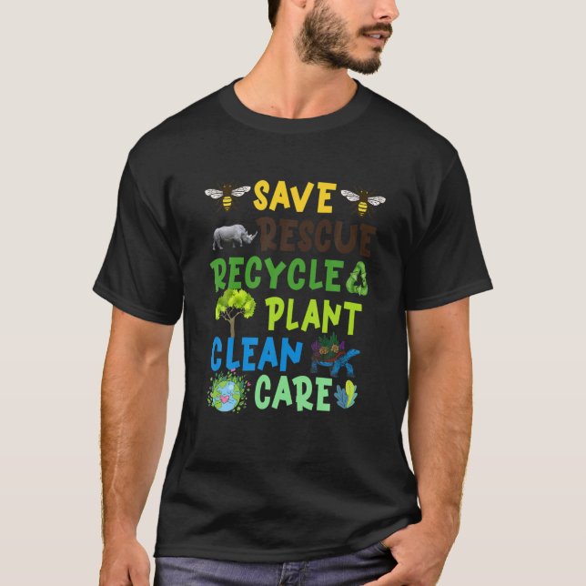 Camiseta Salvamento natural Rescate Reciclaje Planta Cuidad (Anverso)