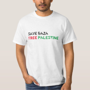 Camiseta Salvar a Gaza Liberar Palestina negro rojo verde b