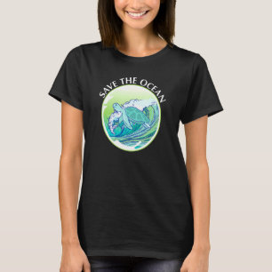 Camiseta Salvar a la biología marina oceánica bióloga tortu