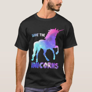 Camiseta Salvar a la chica de los unicornios divertida