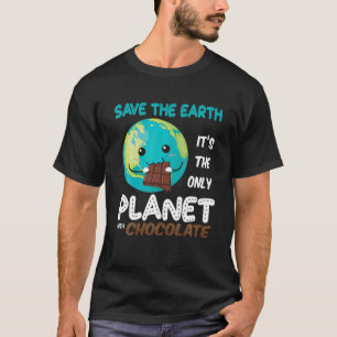 Camiseta Salvar a la Tierra El Único Planeta Con Chocolate 