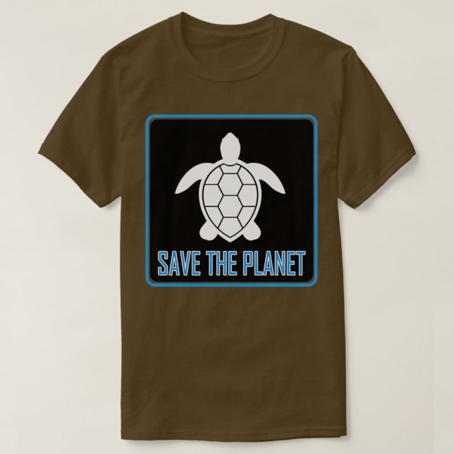Camiseta Salvar a la tortuga del planeta (Diseño del anverso)