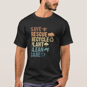 Camiseta Salvar a las abejas rescatar a los animales recicl