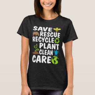 Camiseta Salvar a las abejas rescatar a los animales recicl