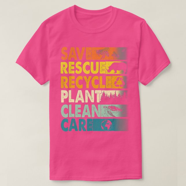 Camiseta Salvar a las abejas rescatar a los animales recicl (Diseño del anverso)