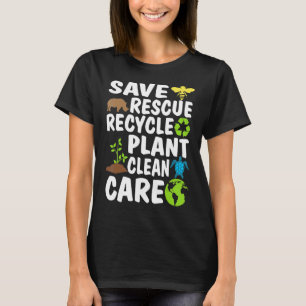 Camiseta Salvar a las abejas rescatar a los animales recicl