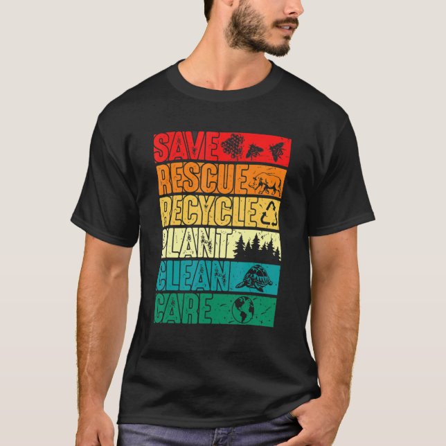 Camiseta Salvar a las abejas Rescatar animales Plantar árbo (Anverso)
