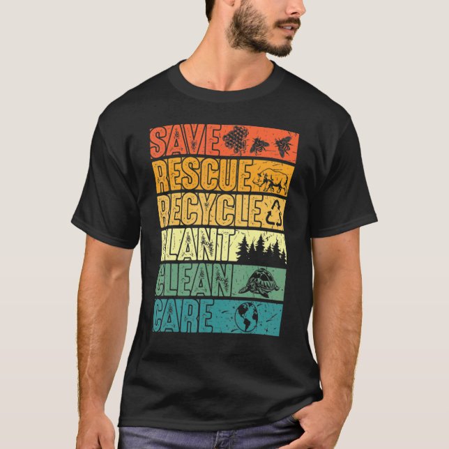 Camiseta Salvar a las abejas Rescatar animales Plantar árbo (Anverso)