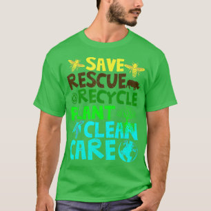 Camiseta Salvar a las abejas Rescate Animales Reciclar Plás