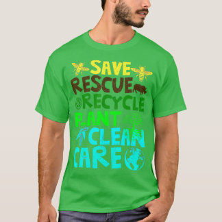 Camiseta Salvar a las abejas Rescate Animales Reciclar Plás