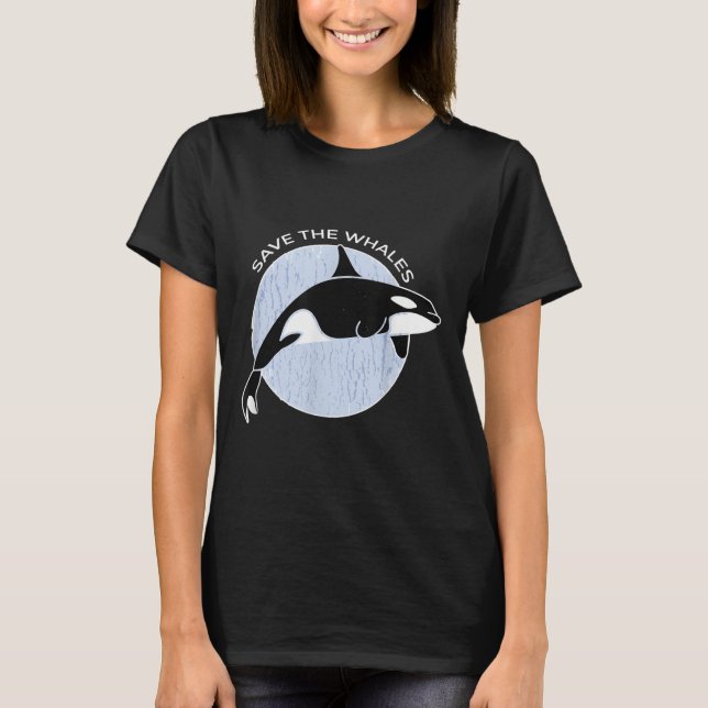 Camiseta Salvar a las ballenas I Protección Medioambiental  (Anverso)