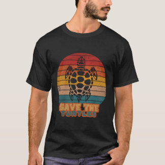 Camiseta Salvar a las tortugas estilo retro Amantes de las 