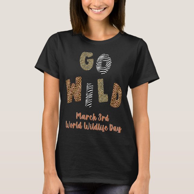 Camiseta Salvar a los animales en el salvaje Día Mundial de (Anverso)