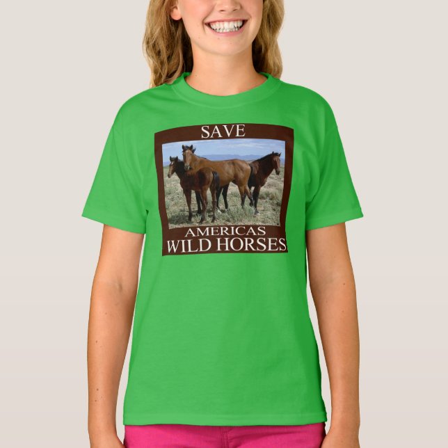 Camiseta Salvar a los caballos salvajes (Anverso)