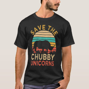 Camiseta Salvar a los unicornios gordos vintage rinoceronte
