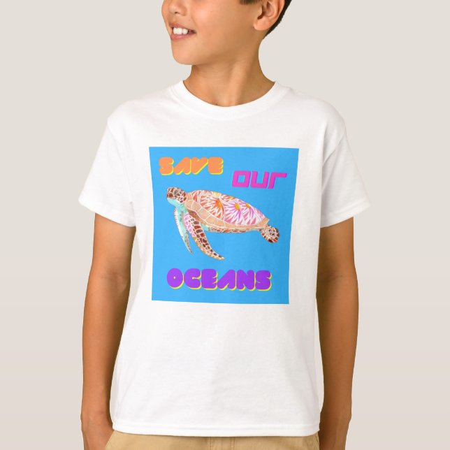 Camiseta Salvar a nuestra tortuga oceánica (Anverso)