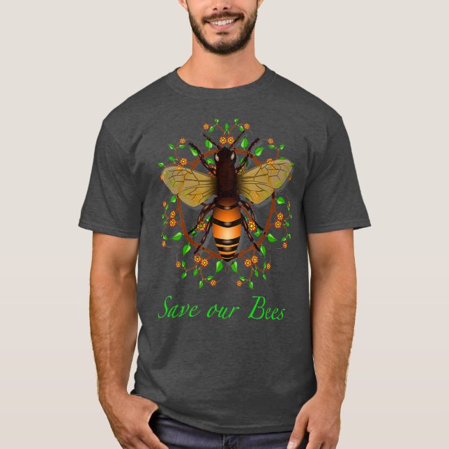Camiseta Salvar a nuestras abejas proteger el tema de la ec (Anverso)