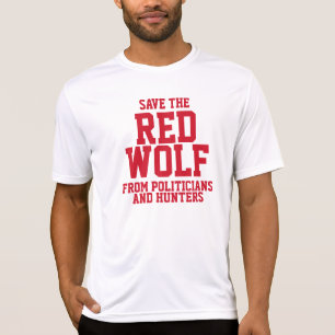 Camiseta Salvar a nuestro Lobo Rojo en peligro de extinción