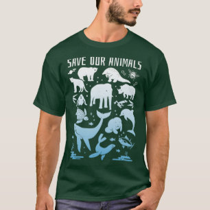 Camiseta Salvar a nuestros animales amenazados de muerte en