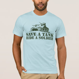 Camiseta Salvar a un tanque montar un soldado
