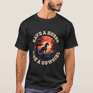 Camiseta Salvar A Una Caballo Montar A Una Vaquera