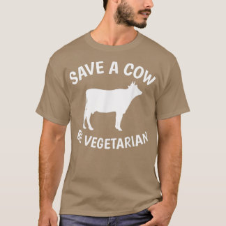 Camiseta Salvar a una vaca ser un tee vegetariano para los