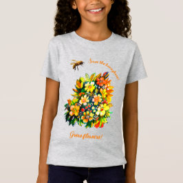 Camiseta Salvar abejas, cultivar flores