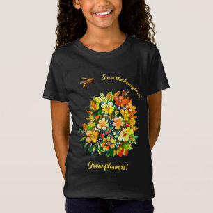 Camiseta Salvar abejas, cultivar flores