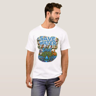 Camiseta Salvar Agua Salvar Vida Conservación Ambiental 
