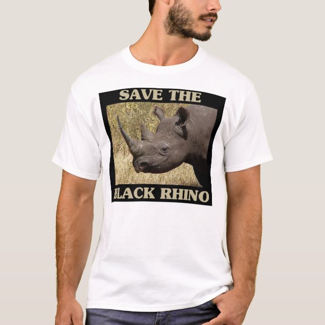 Camiseta Salvar al rinoceronte negro (Anverso)