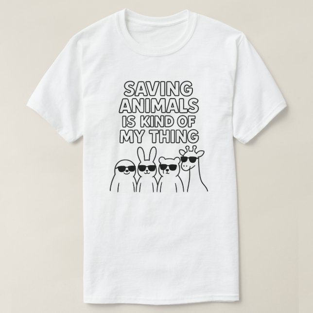 Camiseta Salvar animales es algo así como lo mío (Diseño del anverso)