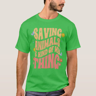 Camiseta Salvar animales retro es algo así como mi cosa par