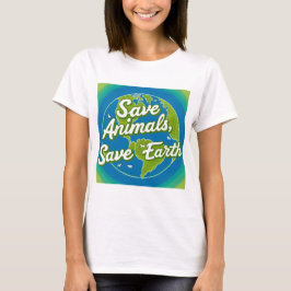 Camiseta Salvar animales, salvar la tierra - ecológicos