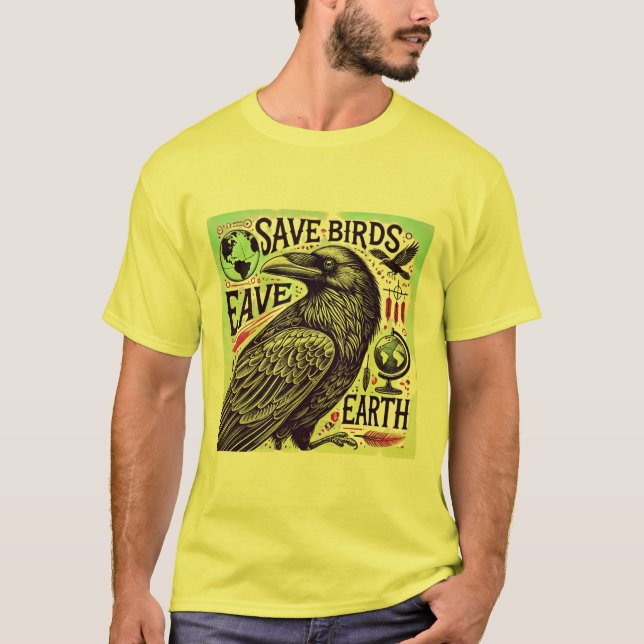 Camiseta Salvar aves, salvar la Tierra - Arte de conservaci (Anverso)