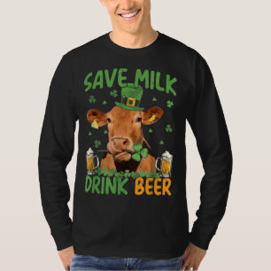 Camiseta Salvar cerveza de leche - Vaca con cerveza Patrick